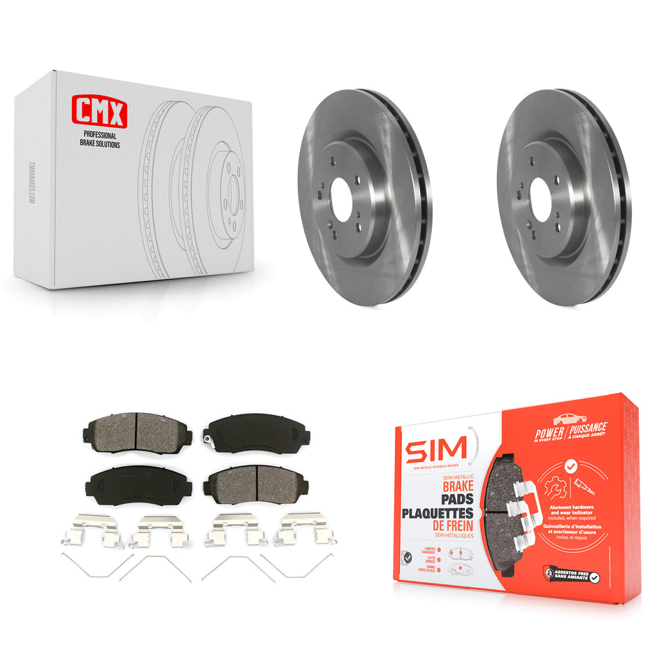 Front Disc Brake Rotors And Semi-Metallic Pads Kit For 2019-2024 Acura RDX K8S-103714