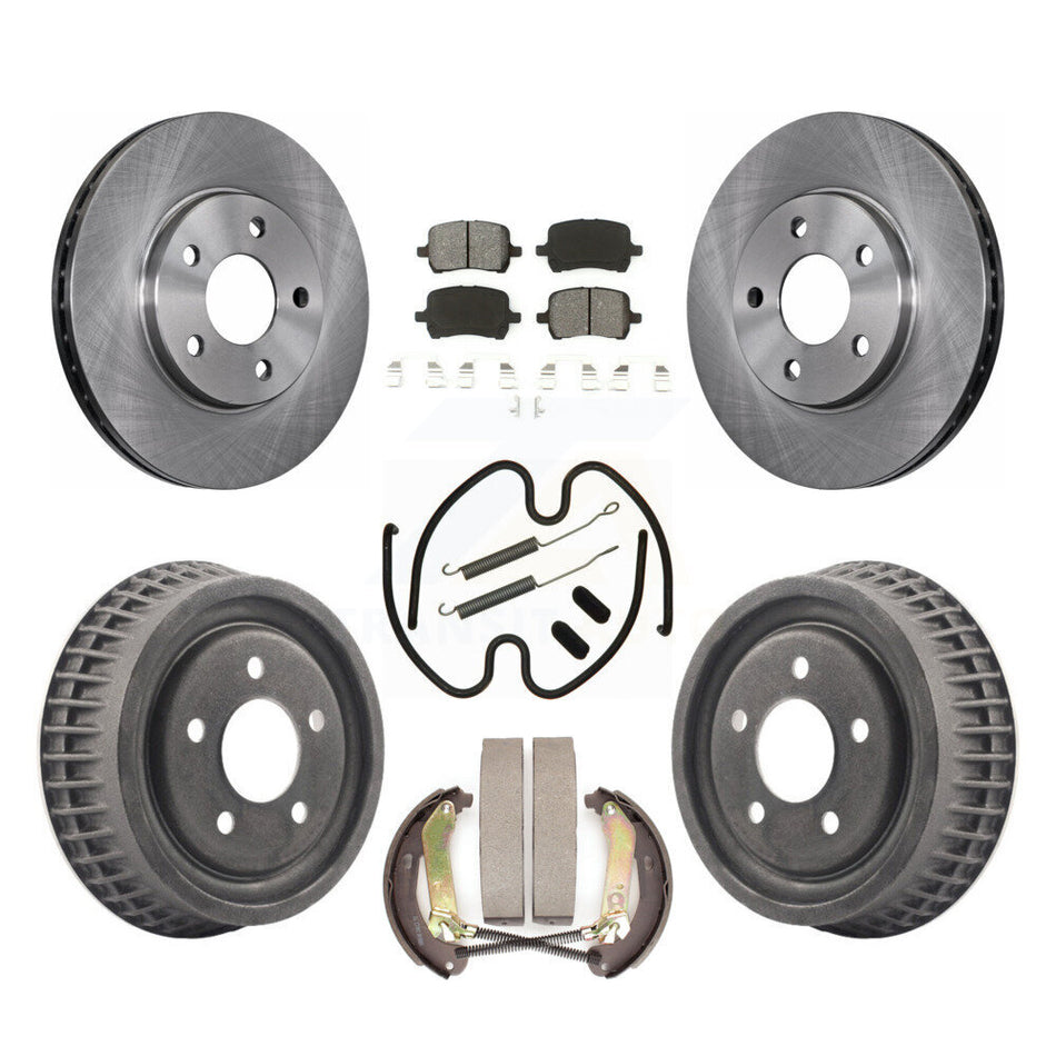Front Rear Disc Brake Rotors Semi-Metallic Pads And Drum Kit (7Pc) For Chevrolet Malibu K8S-103725