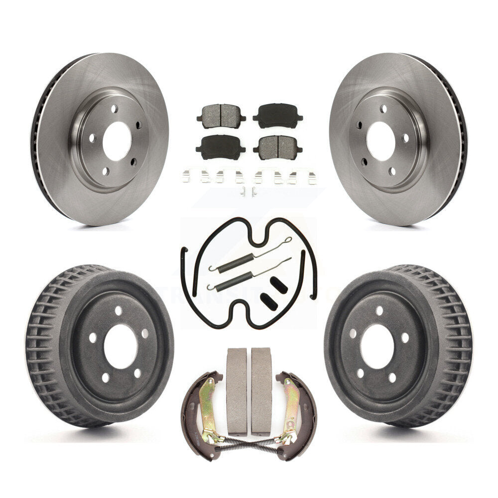 Front Rear Disc Brake Rotors Semi-Metallic Pads And Drum Kit (7Pc) For Chevrolet Malibu K8S-103726