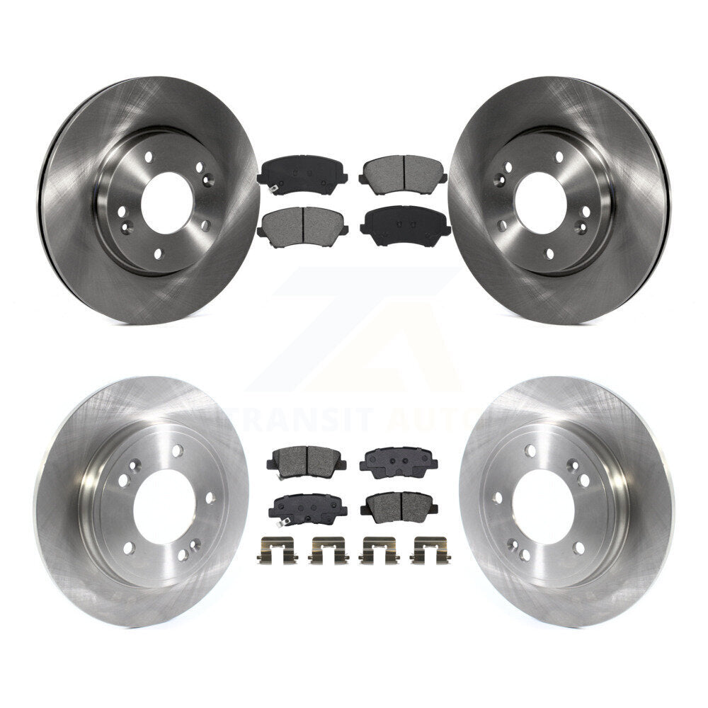 Front Rear Brake Rotor And Semi-Metallic Pad Kit For Hyundai Veloster Naturally Aspirated K8S-103750