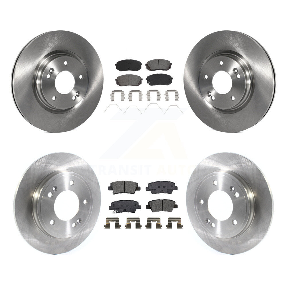 Front Rear Disc Brake Rotor & Semi-Metallic Pad Kit For Kia Forte Hyundai Veloster Forte5 K8S-103751