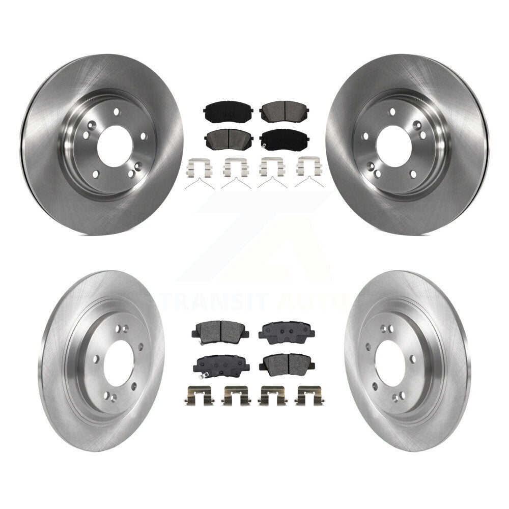 Front Rear Disc Brake Rotor & Semi-Metallic Pad Kit For Hyundai Kona Electric Kia Niro EV K8S-103763