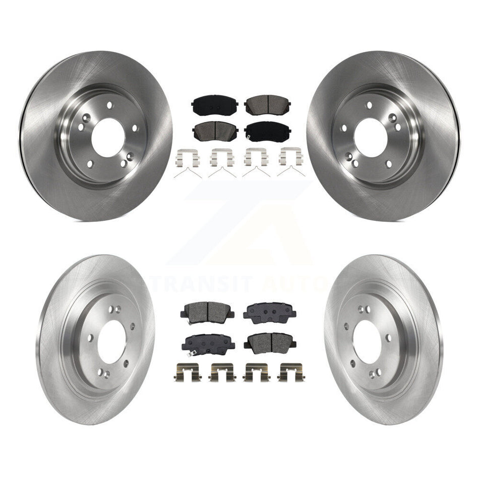 Front Rear Disc Brake Rotor & Semi-Metallic Pad Kit For Hyundai Kona Electric Kia Niro EV K8S-103763
