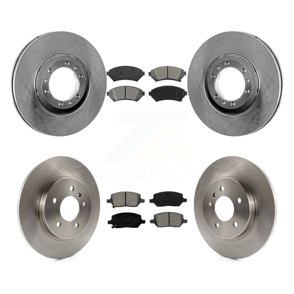 Front Rear Disc Brake Rotor & Semi-Metallic Pad Kit For 2005 Pontiac Montana SV6 with FWD K8S-103765