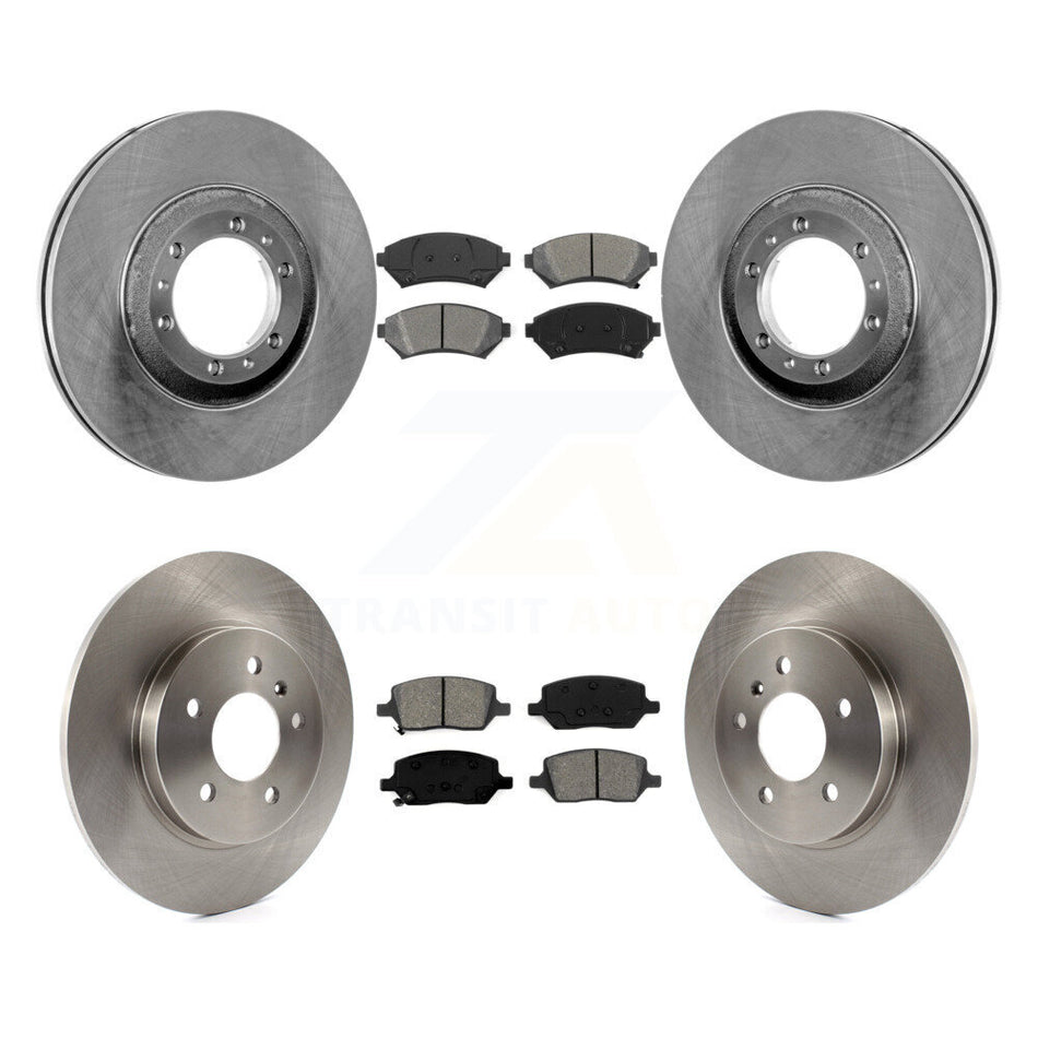 Front Rear Disc Brake Rotor & Semi-Metallic Pad Kit For 2005 Pontiac Montana SV6 with FWD K8S-103765