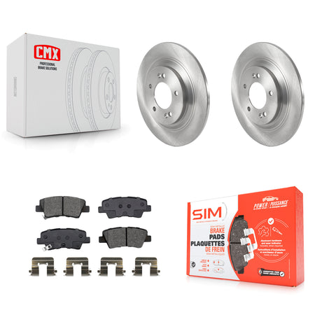 Rear Disc Brake Rotors & Semi-Metallic Pad Kit For Hyundai Kona Electric Kia Soul EV Niro K8S-103771