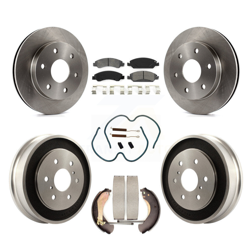 Front Rear Disc Brake Rotors Semi-Metallic Pads And Drum Kit (7Pc) For GMC Sierra 1500 K8S-103776