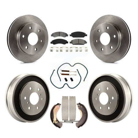 Front Rear Disc Brake Rotors Semi-Metallic Pads And Drum Kit (7Pc) For GMC Sierra 1500 K8S-103776