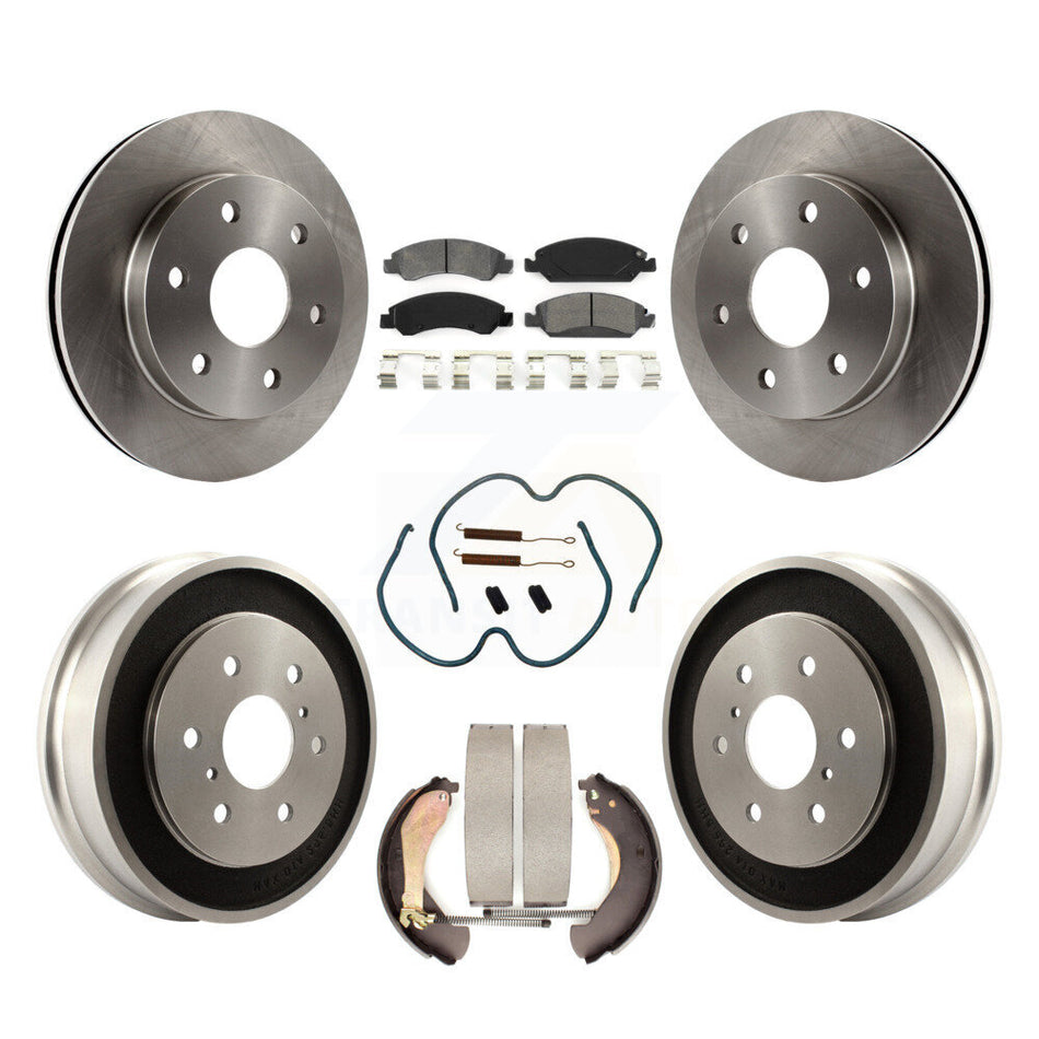 Front Rear Disc Brake Rotors Semi-Metallic Pads And Drum Kit (7Pc) For GMC Sierra 1500 K8S-103776