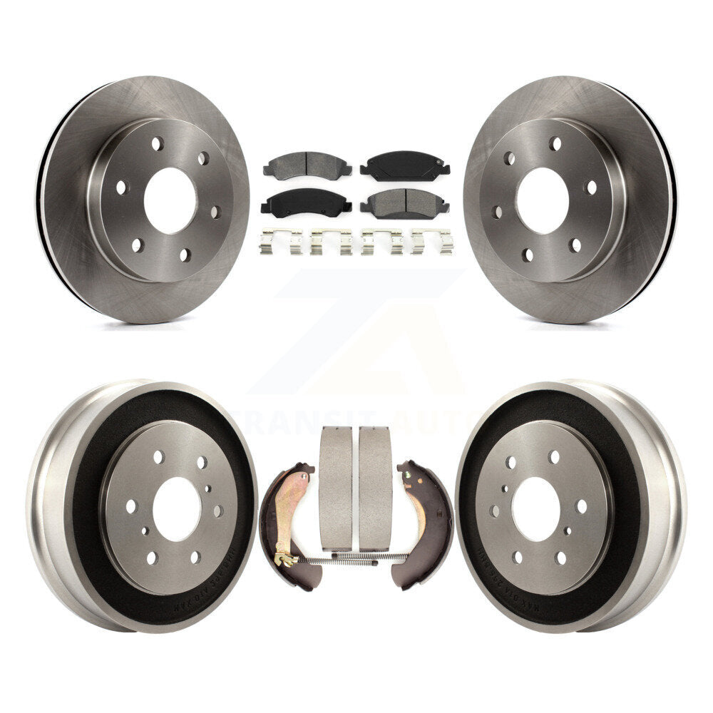 Front Rear Brake Rotor Semi-Metallic Pad Drum Kit For 07 GMC Sierra 1500 Disc rear brakes K8S-103777