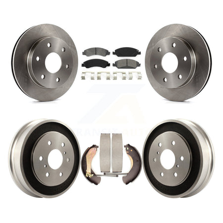 Front Rear Brake Rotor Semi-Metallic Pad Drum Kit For 07 GMC Sierra 1500 Disc rear brakes K8S-103777
