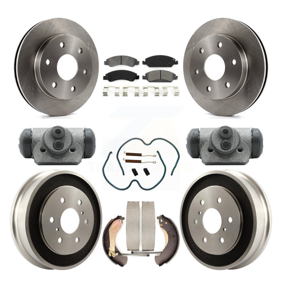 Front Rear Disc Brake Rotors Semi-Metallic Pads And Drum Kit (9Pc) For GMC Sierra 1500 K8S-103781