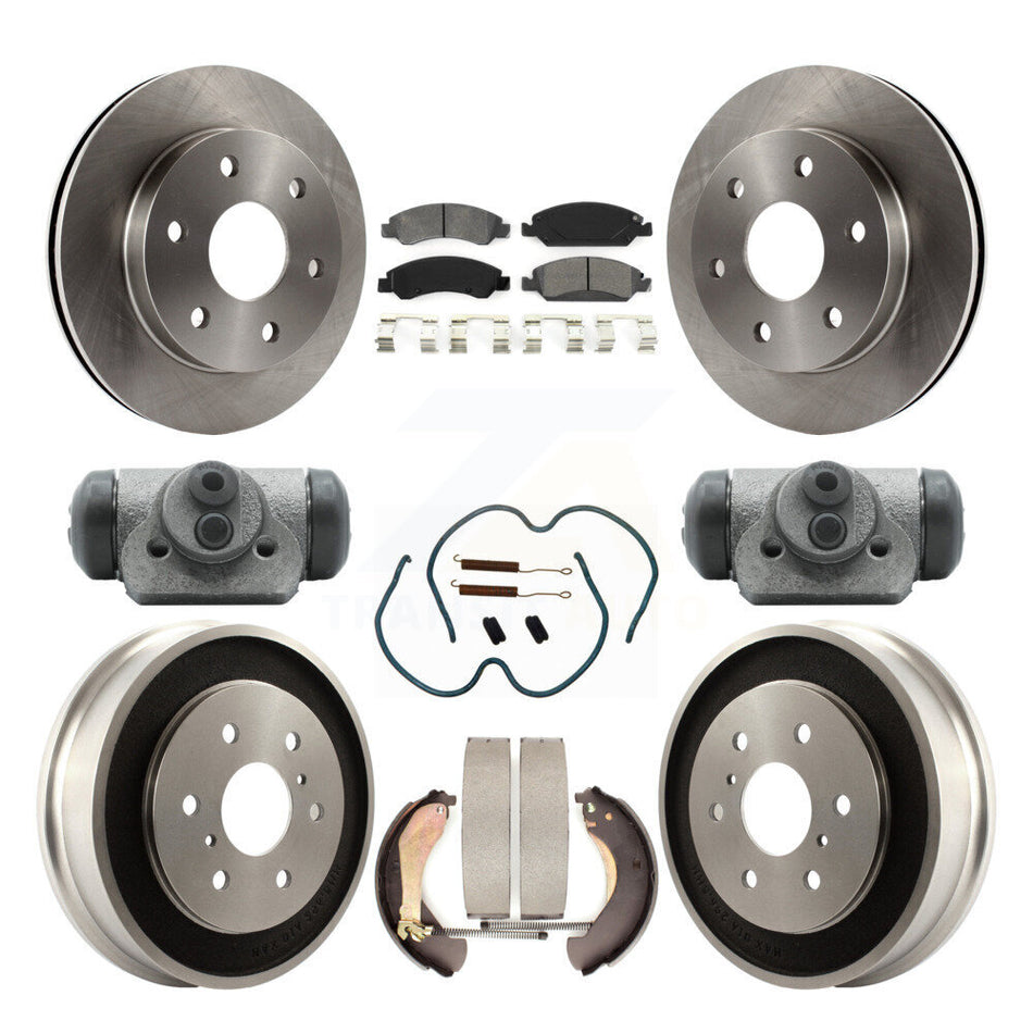 Front Rear Disc Brake Rotors Semi-Metallic Pads And Drum Kit (9Pc) For GMC Sierra 1500 K8S-103781