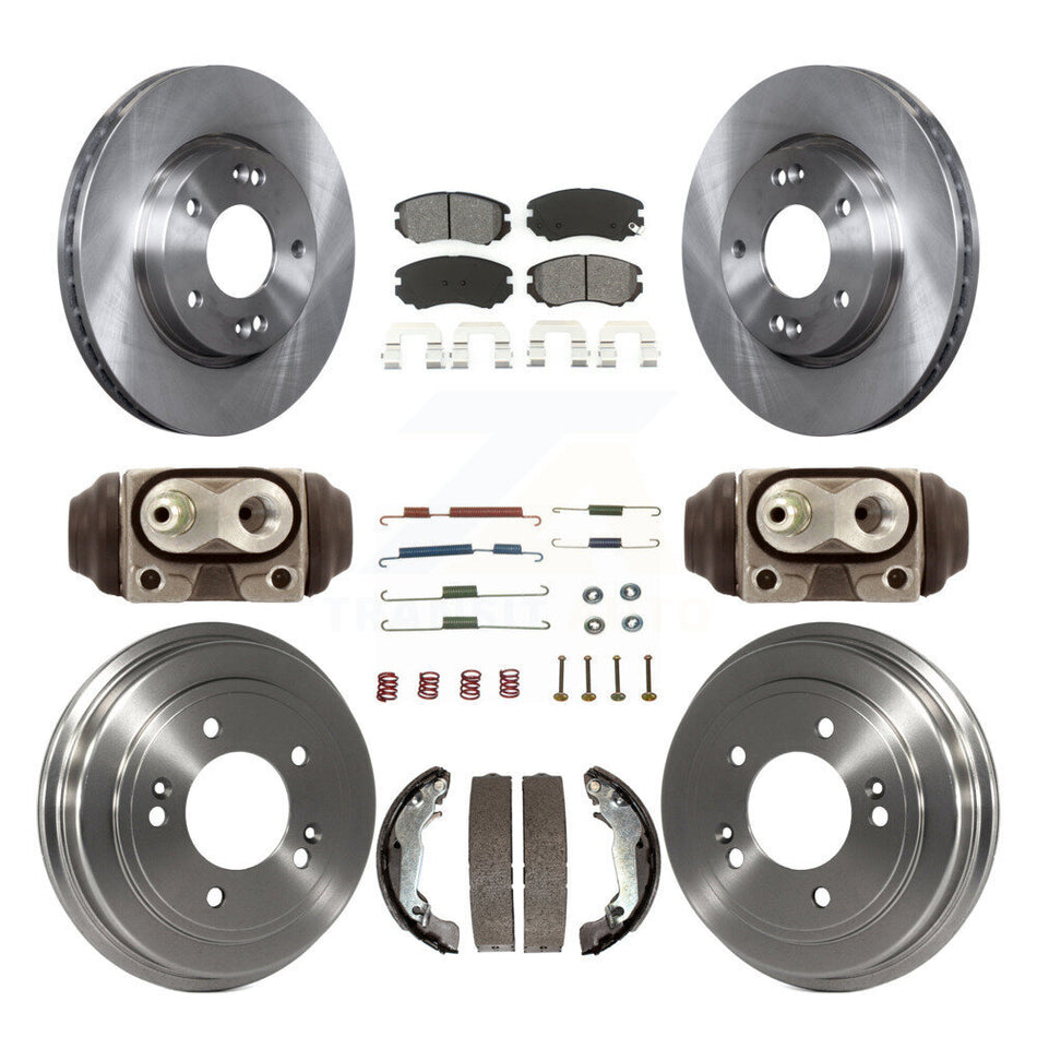 Front Rear Disc Brake Rotors Semi-Metallic Pads And Drum Kit (9Pc) For Hyundai Elantra K8S-103784