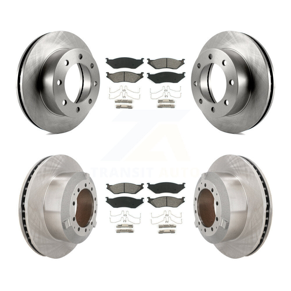 Front Rear Brake Rotors Semi-Metallic Pad Kit For Ford F-450 Super Duty With 8 Lug Wheels K8S-103794