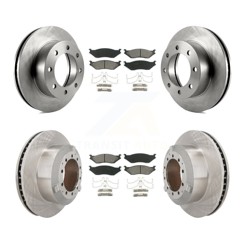 Front Rear Brake Rotors Semi-Metallic Pad Kit For Ford F-450 Super Duty With 8 Lug Wheels K8S-103794