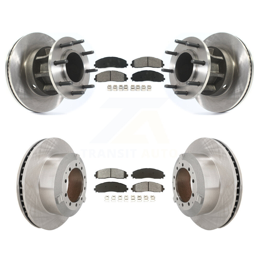 Front Rear Disc Brake Rotors And Semi-Metallic Pads Kit For Ford F-350 Super Duty K8S-103814