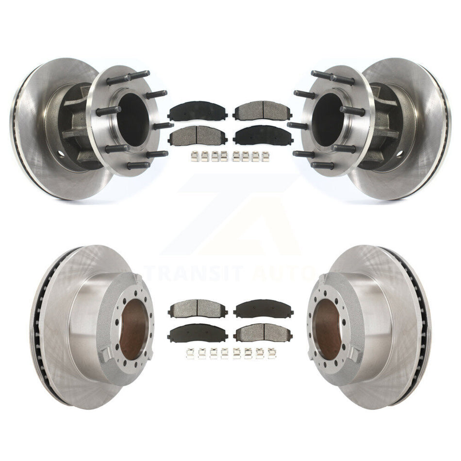 Front Rear Disc Brake Rotors And Semi-Metallic Pads Kit For Ford F-350 Super Duty K8S-103814