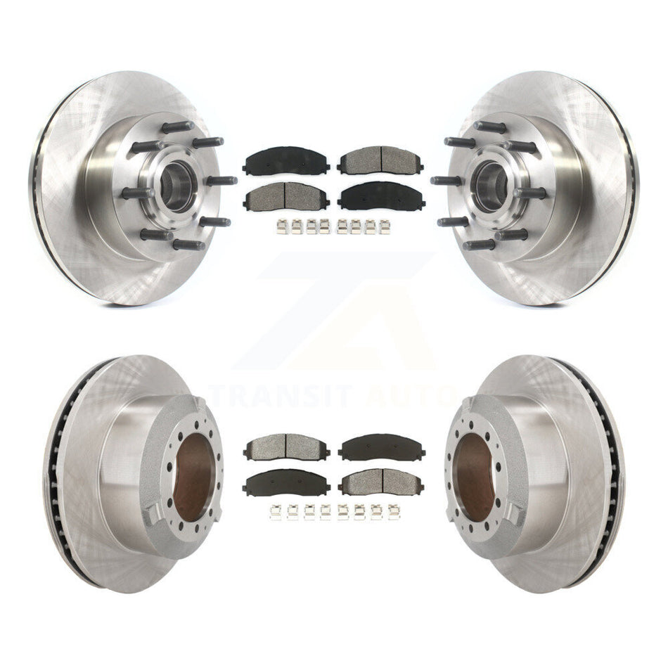 Front Rear Disc Brake Rotors And Semi-Metallic Pads Kit For Ford F-350 Super Duty K8S-103815