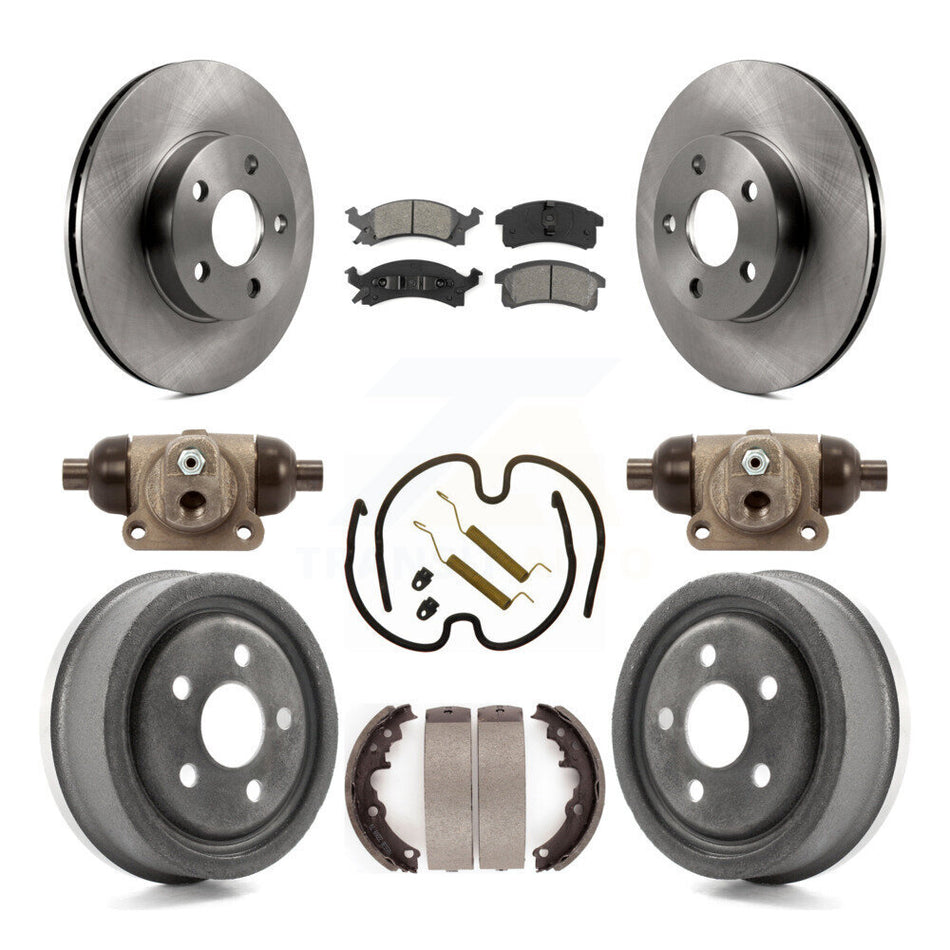 Front Rear Disc Brake Rotors Semi-Metallic Pads And Drum Kit (9Pc) For Pontiac Sunfire K8S-103822