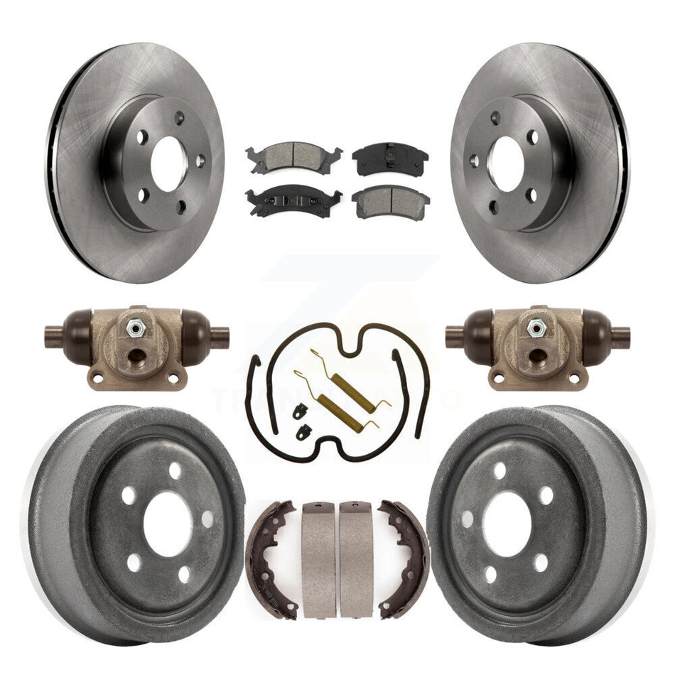 Front Rear Disc Brake Rotors Semi-Metallic Pads And Drum Kit (9Pc) For Pontiac Sunfire K8S-103822