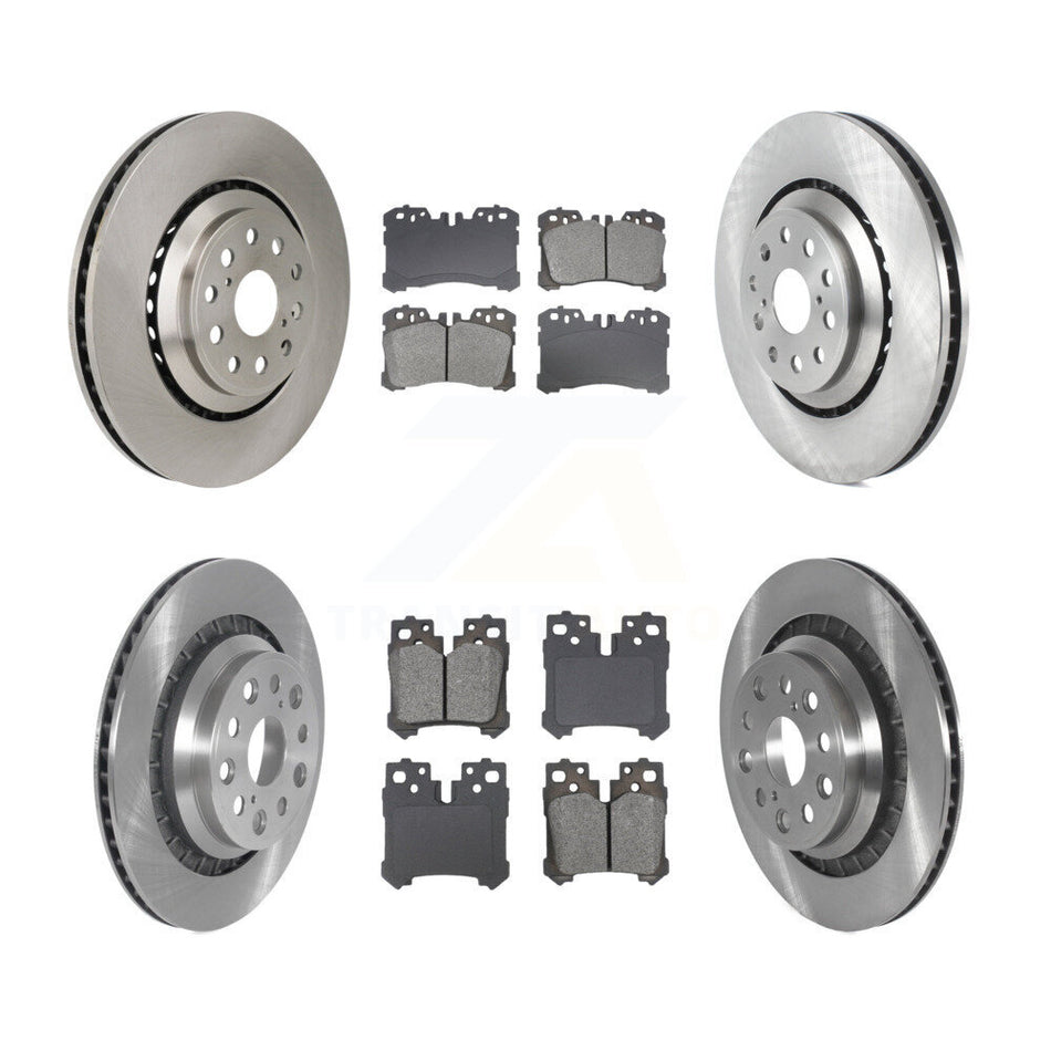 Front Rear Disc Brake Rotors And Semi-Metallic Pads Kit (6Pc) For Lexus LS460 LS600h K8S-103836