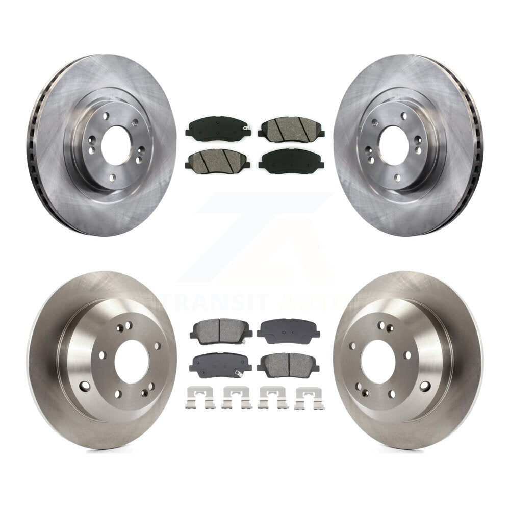 Front Rear Disc Brake Rotors Semi-Metallic Pad Kit For 2013-2016 Hyundai Santa Fe XL 3.3L K8S-103840