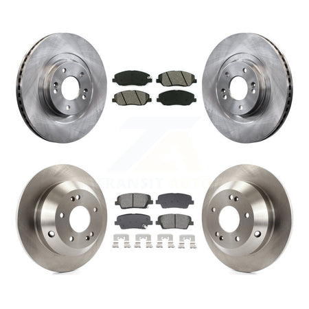 Front Rear Disc Brake Rotors Semi-Metallic Pad Kit For 2013-2016 Hyundai Santa Fe XL 3.3L K8S-103840