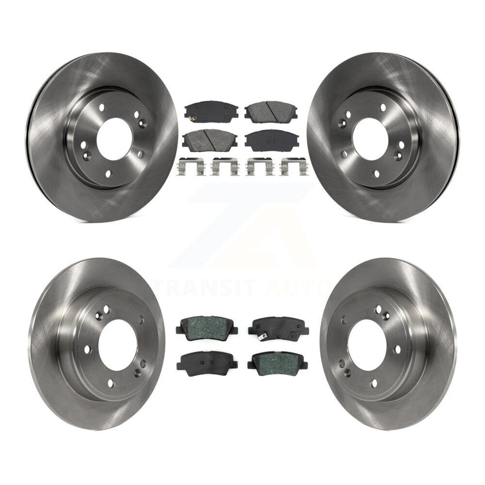 Front Rear Disc Brake Rotors And Semi-Metallic Pads Kit For Hyundai Venue Kia Soul K8S-103898