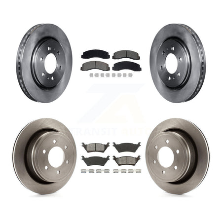 Front Rear Brake Rotor And Semi-Metallic Pad Kit For Ford F-150 With Manual Parking K8S-103901