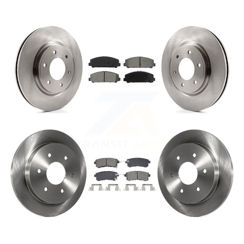 Front Rear Brake Rotor Semi-Metallic Pad Kit For 2017-2019 Nissan Armada With Solid K8S-103942