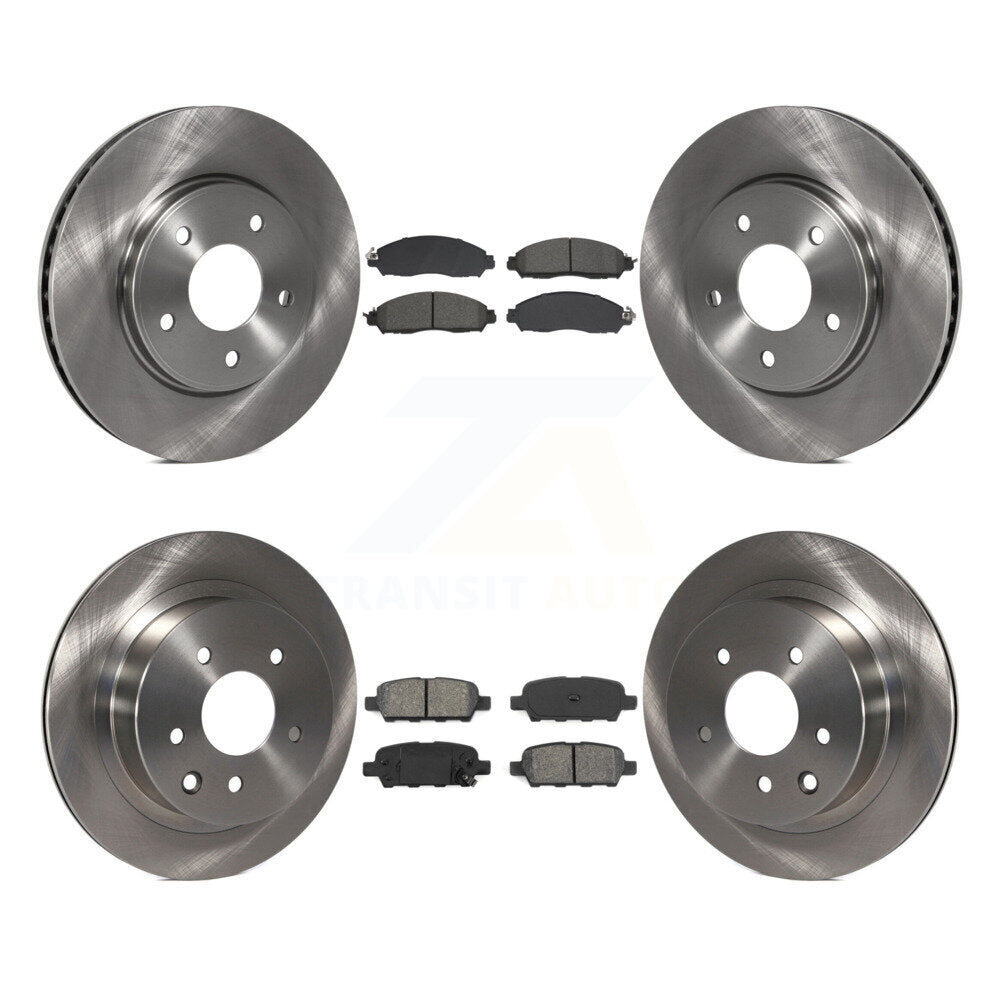 Front Rear Brake Rotors & Semi-Metallic Pad Kit For Nissan LEAF With Manual Parking K8S-103947