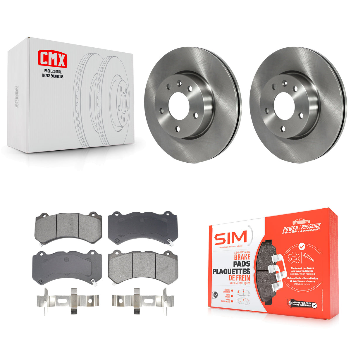 Front Brake Rotors Semi-Metallic Pad Kit For Cadillac ATS With 300mm Diameter Rotor K8S-103951