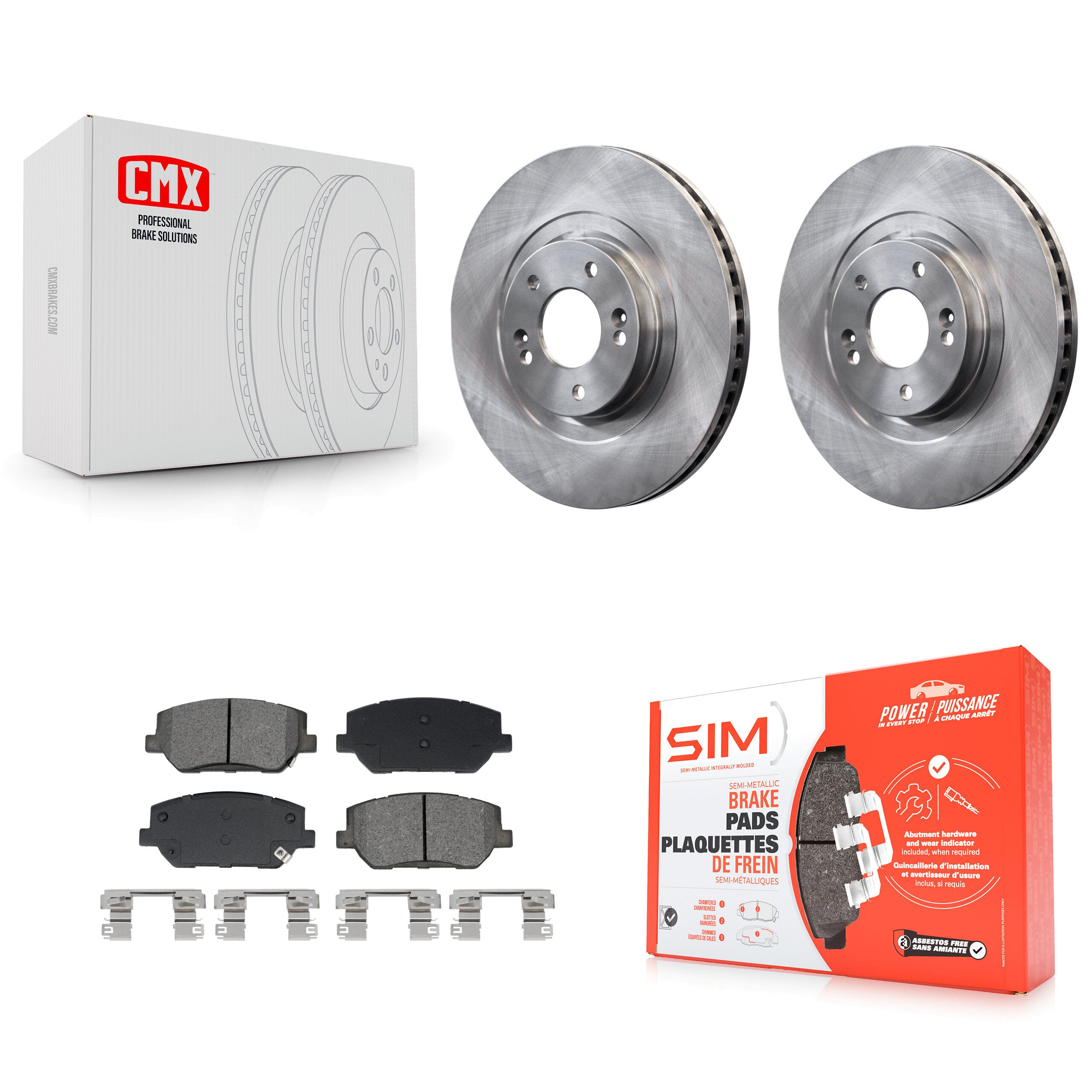Front Disc Brake Rotors And Semi-Metallic Pads Kit For 2019-2020 Hyundai Santa Fe K8S-103952