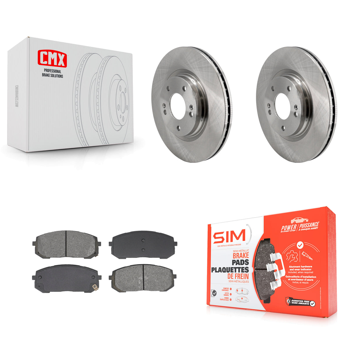 Front Disc Brake Rotors & Semi-Metallic Pad Kit For Hyundai Elantra Sonata Kia Niro EV K5 K8S-103956