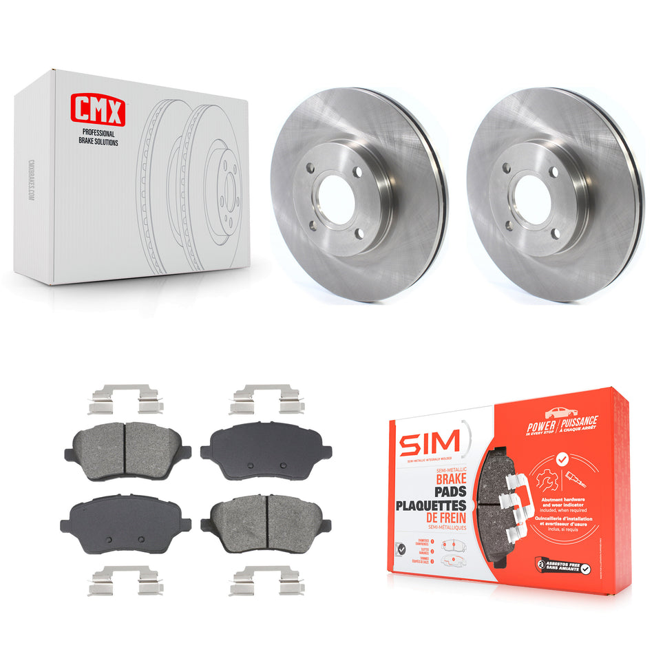 Front Disc Brake Rotors And Semi-Metallic Pads Kit For 2014-2019 Ford Fiesta ST K8S-103959