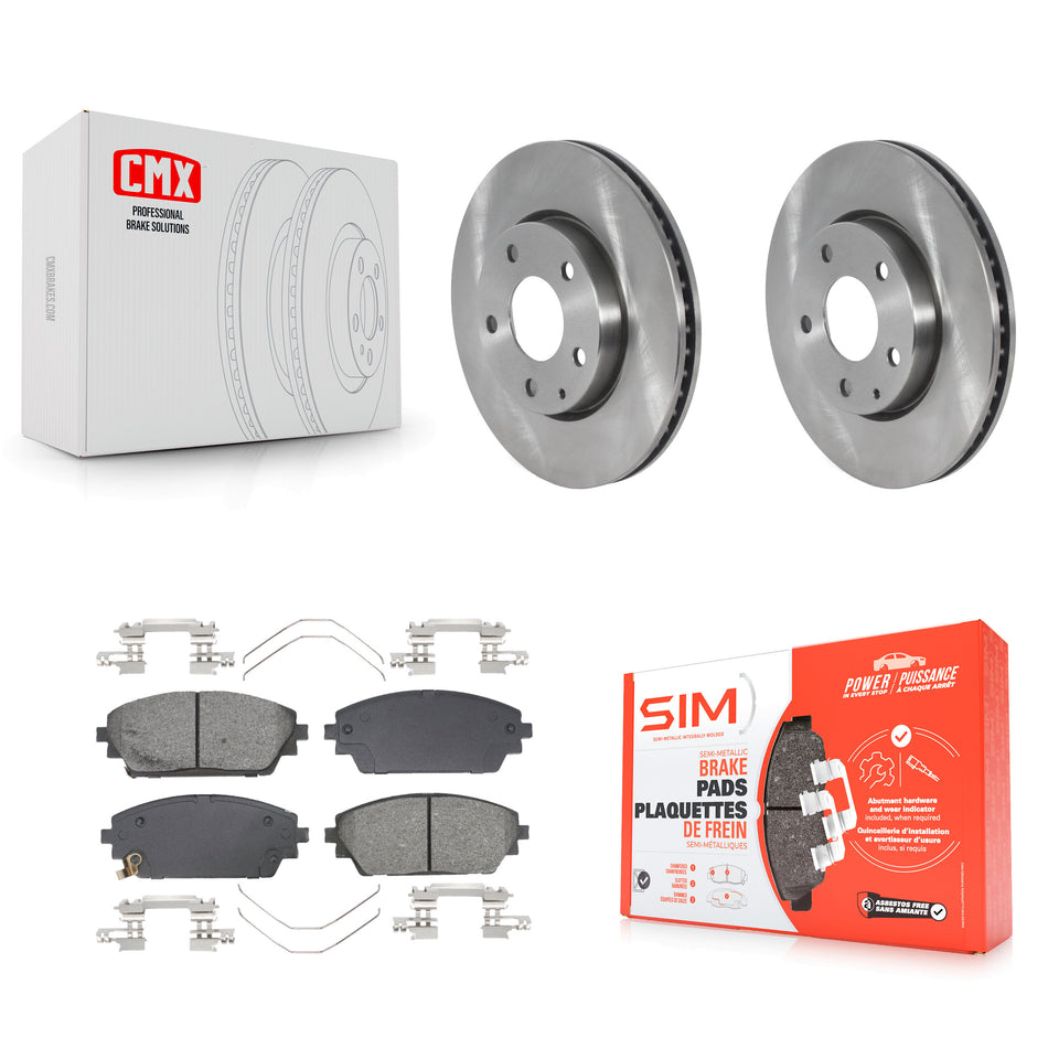 Front Disc Brake Rotors And Semi-Metallic Pads Kit For Mazda 3 Sport FWD K8S-103961