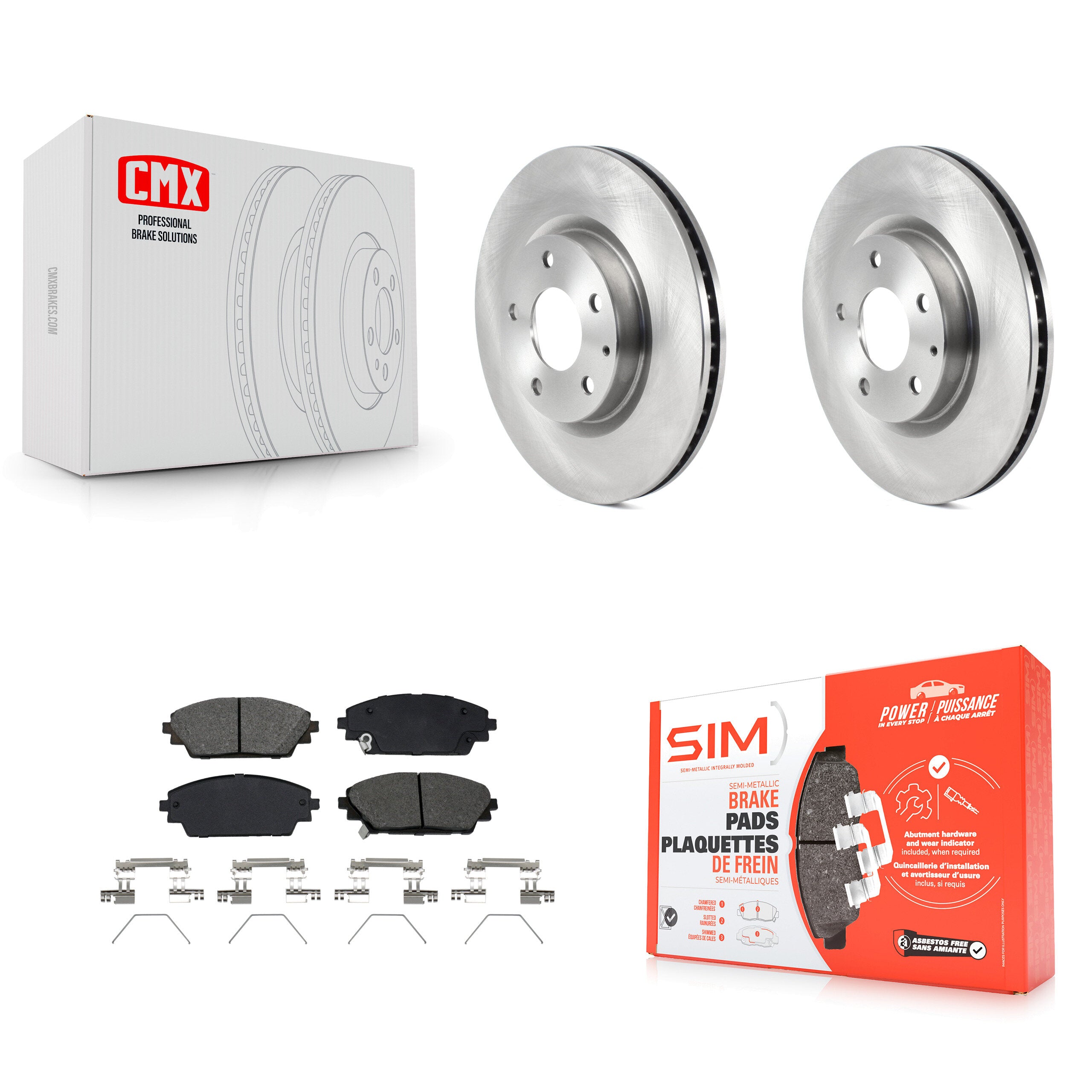 Front Disc Brake Rotors And Semi-Metallic Pads Kit For 2020-2023 Mazda CX-30 K8S-103962
