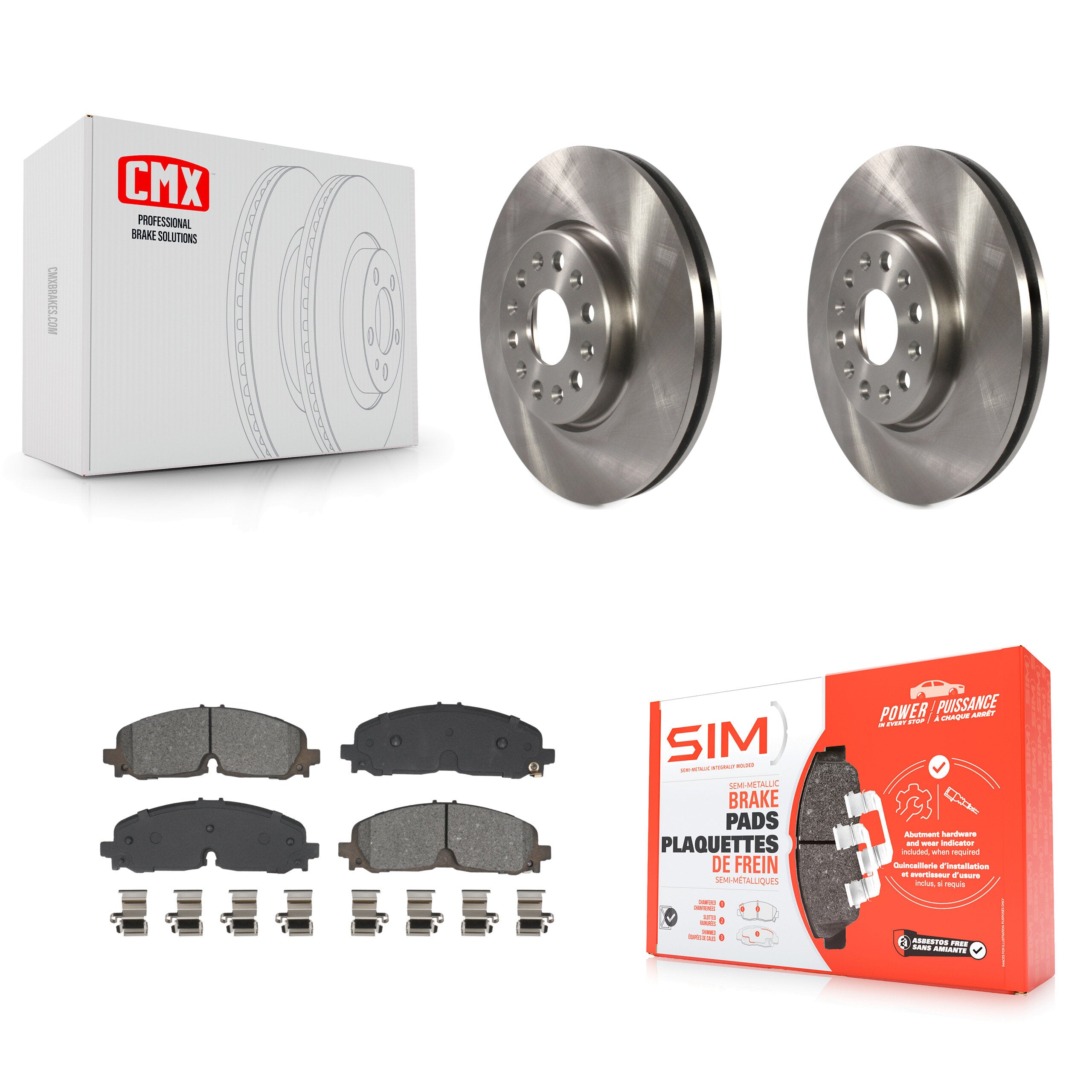 Front Brake Rotors & Semi-Metallic Pad Kit For Chevrolet Traverse Blazer GMC Acadia Buick K8S-103966