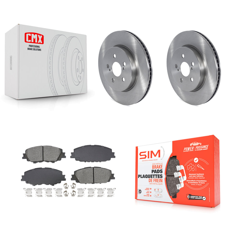Front Disc Brake Rotors And Semi-Metallic Pads Kit For Toyota Corolla Prius Prime K8S-103975