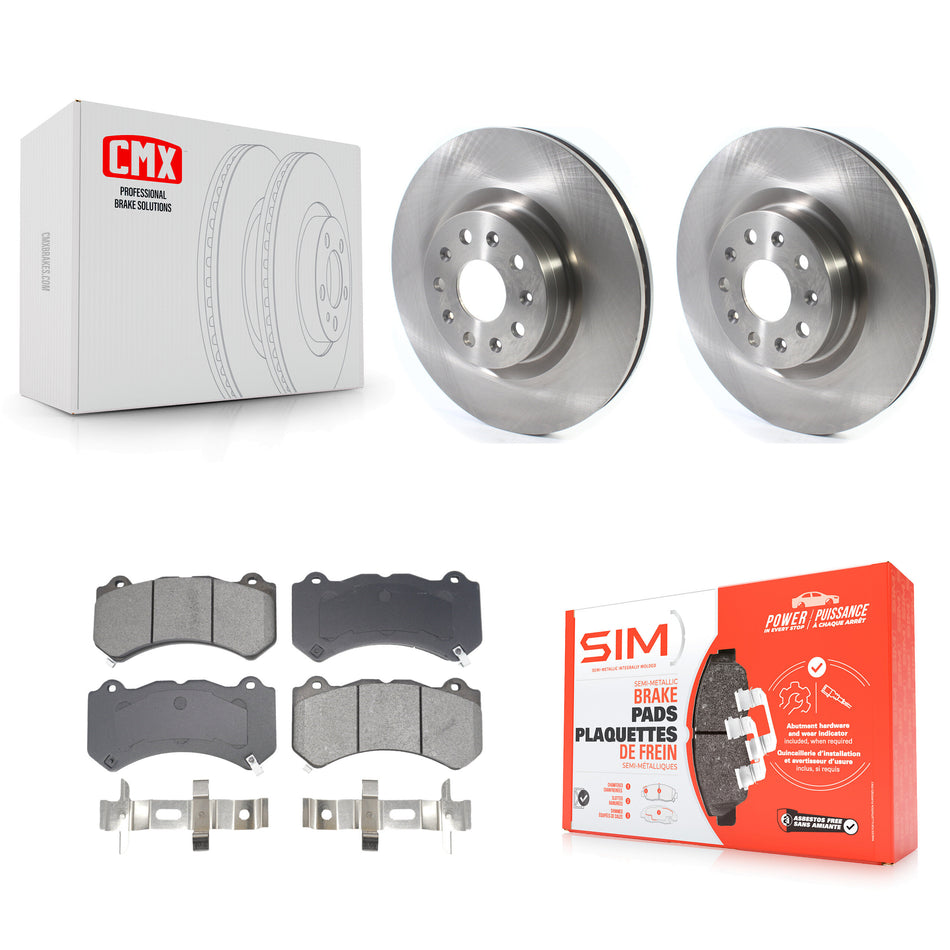 Front Brake Rotor & Semi-Metallic Pad Kit For Cadillac CTS Vsport Premium with RWD K8S-103977
