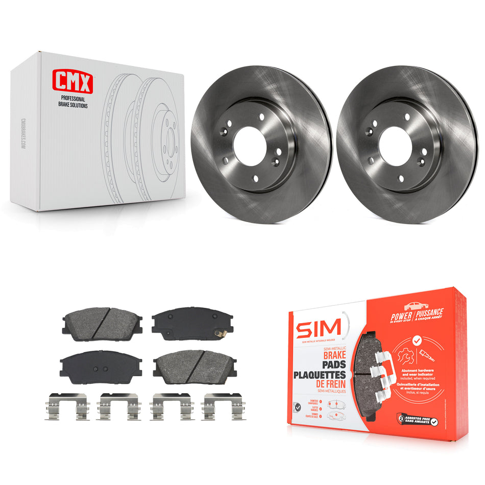 Front Disc Brake Rotors And Semi-Metallic Pads Kit For Hyundai Venue Kia Soul K8S-103980