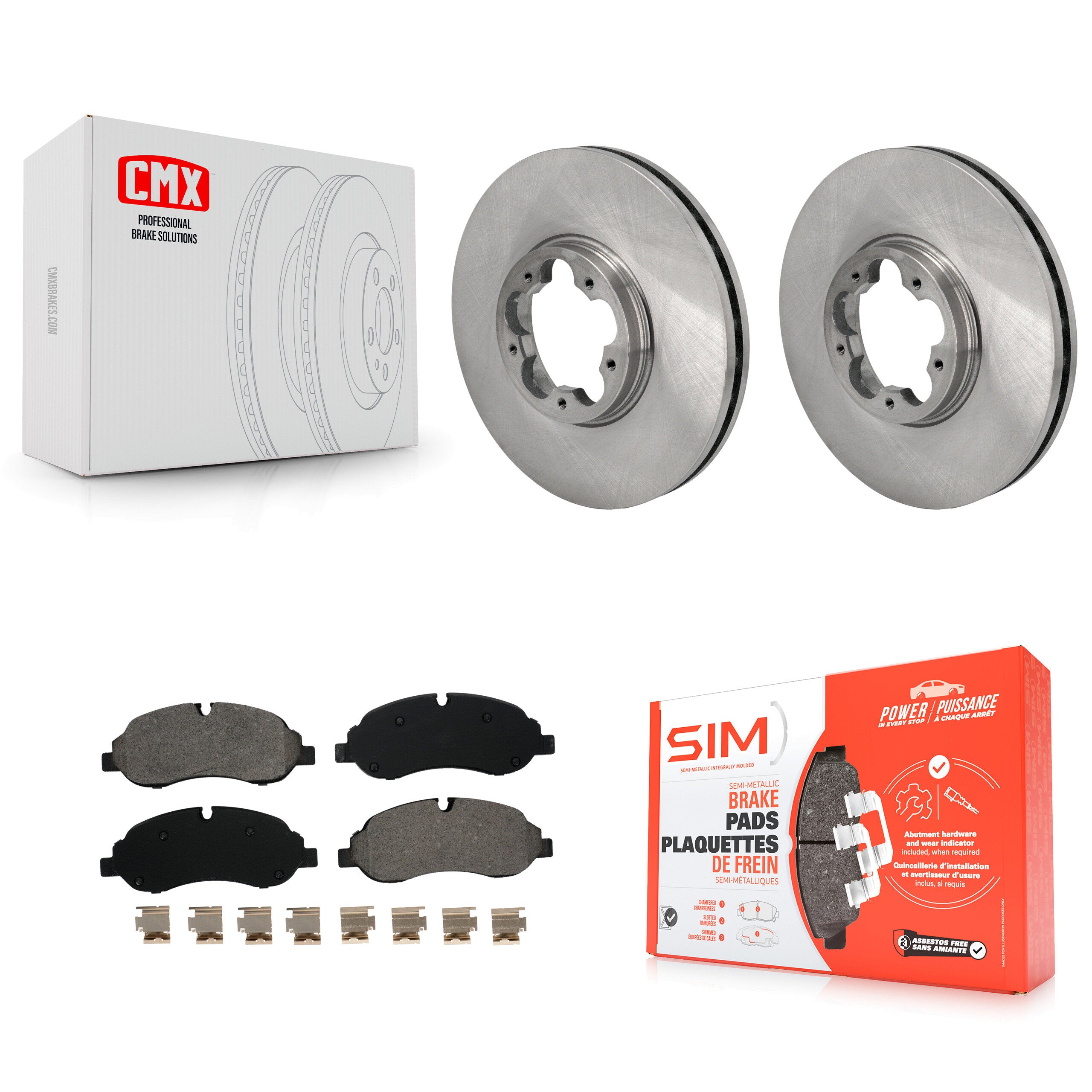 Front Disc Brake Rotor Semi-Metallic Pad Kit For Ford Transit-250 Transit-150 Transit-350 K8S-103983