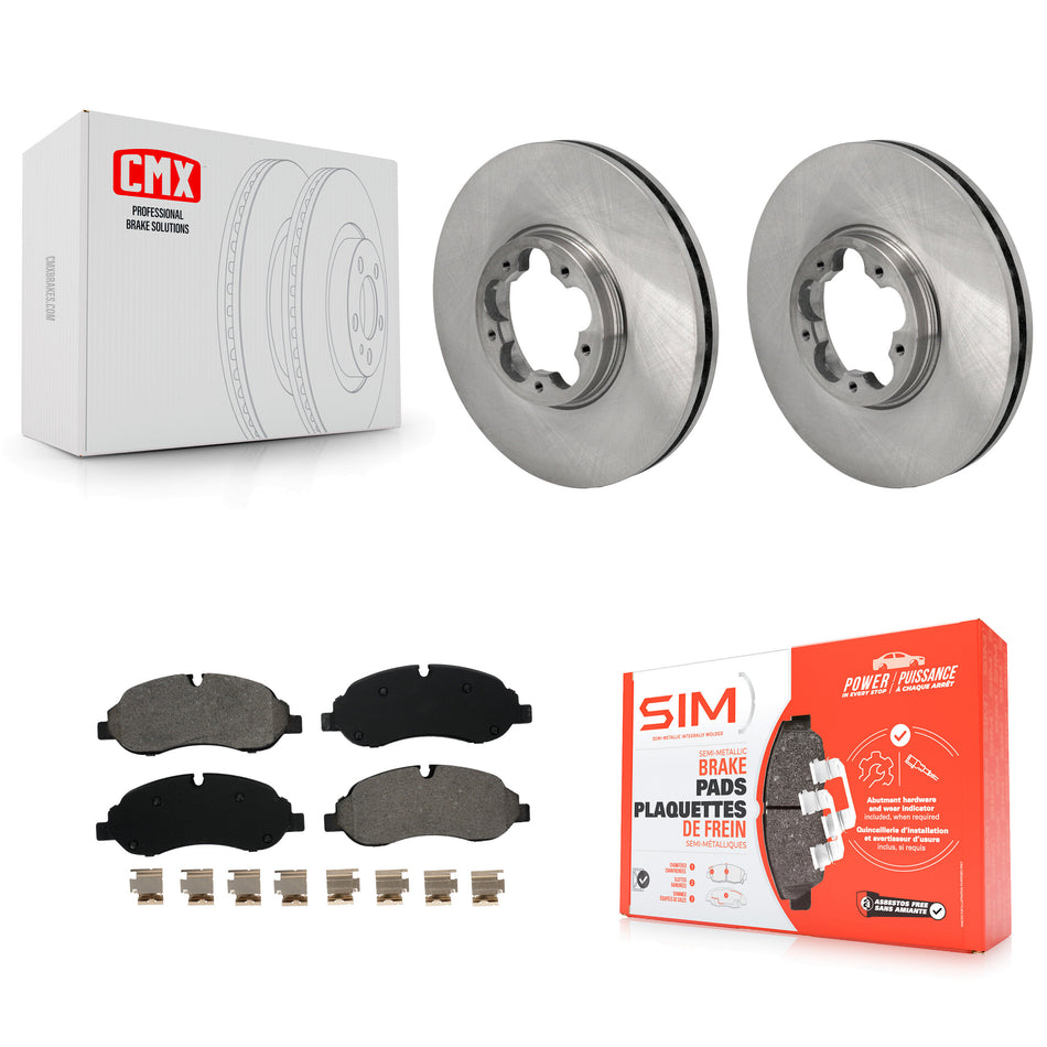 Front Disc Brake Rotor Semi-Metallic Pad Kit For Ford Transit-250 Transit-150 Transit-350 K8S-103983