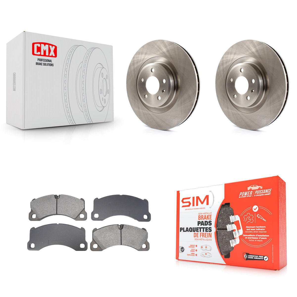 Front Disc Brake Rotors And Semi-Metallic Pads Kit For 2017 Porsche Macan Base K8S-103987