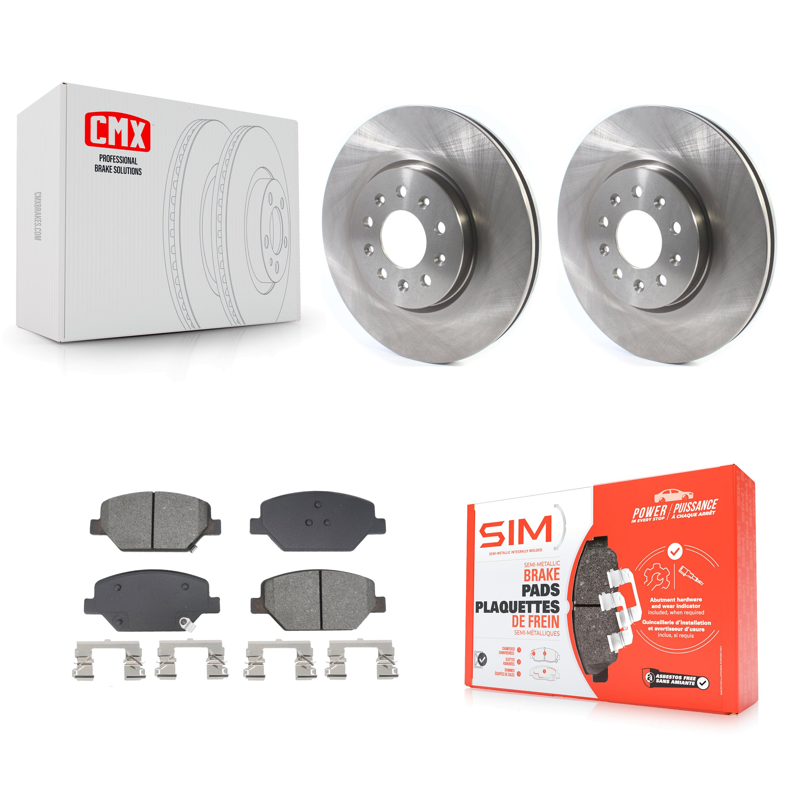 Front Brake Rotors Semi-Metallic Pad Kit For Chevrolet Equinox GMC Terrain Buick Envision K8S-103988