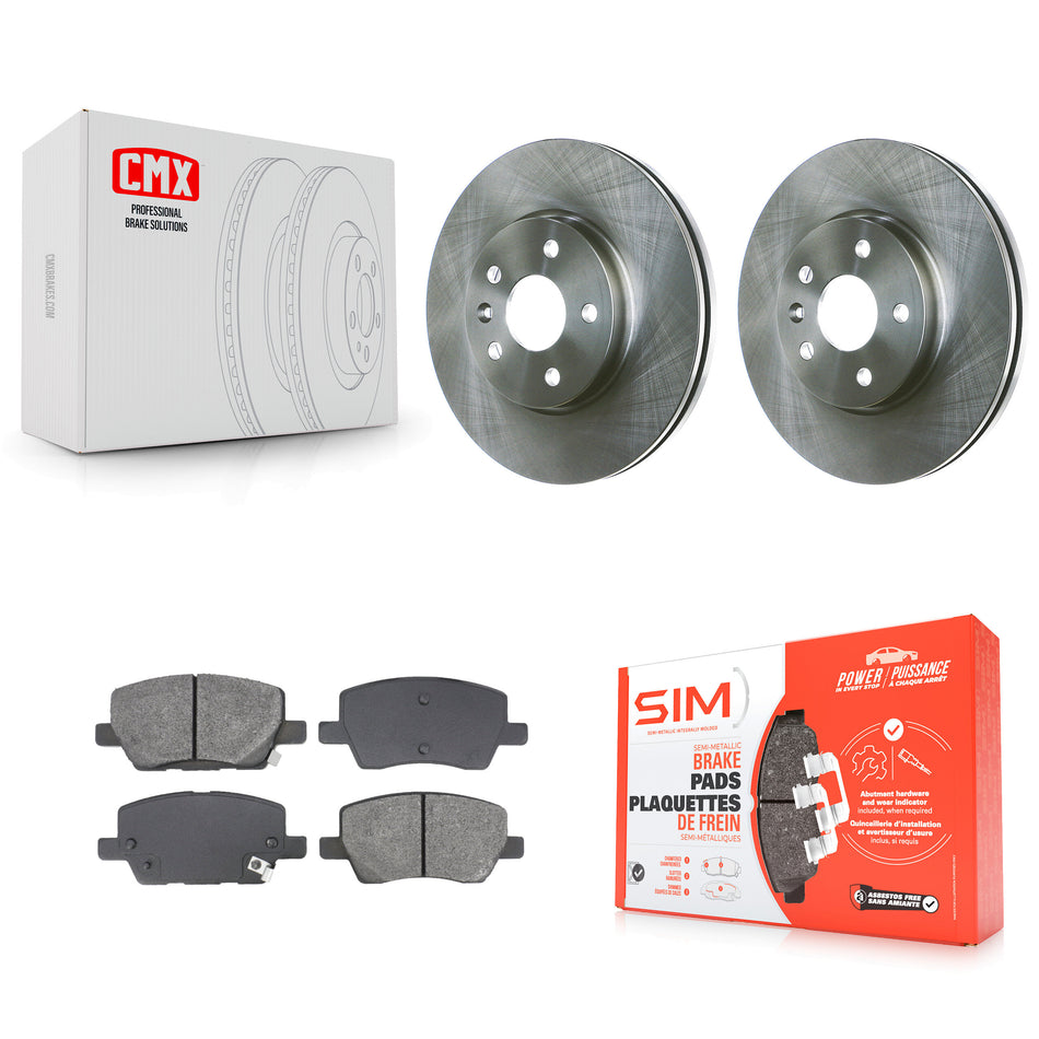 Front Disc Brake Rotors And Semi-Metallic Pads Kit For 2018-2020 Chevrolet Sonic K8S-103996