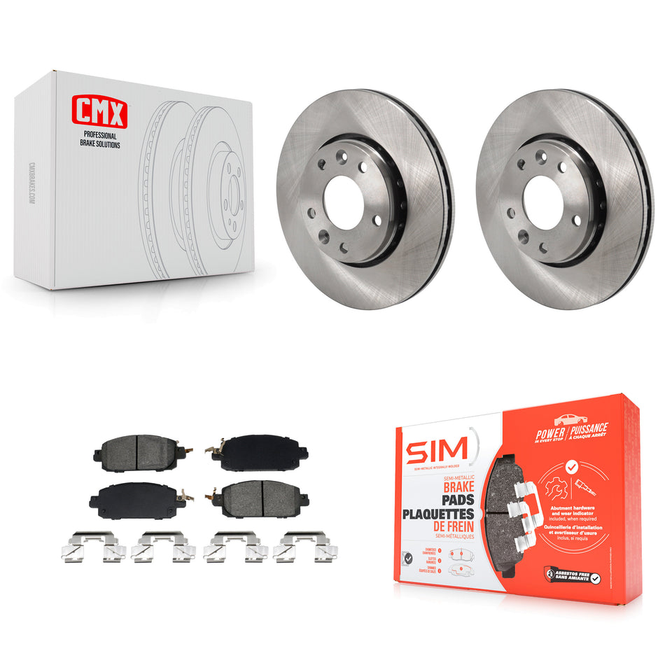 Front Disc Brake Rotors And Semi-Metallic Pads Kit For Nissan Kicks Sentra K8S-103998