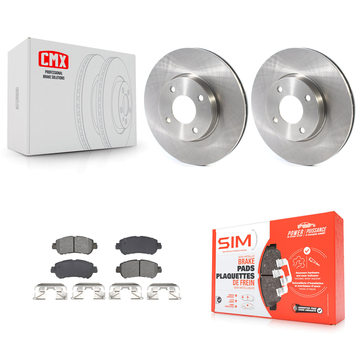 Front Disc Brake Rotors And Semi-Metallic Pads Kit For Nissan Kicks Versa K8S-104000