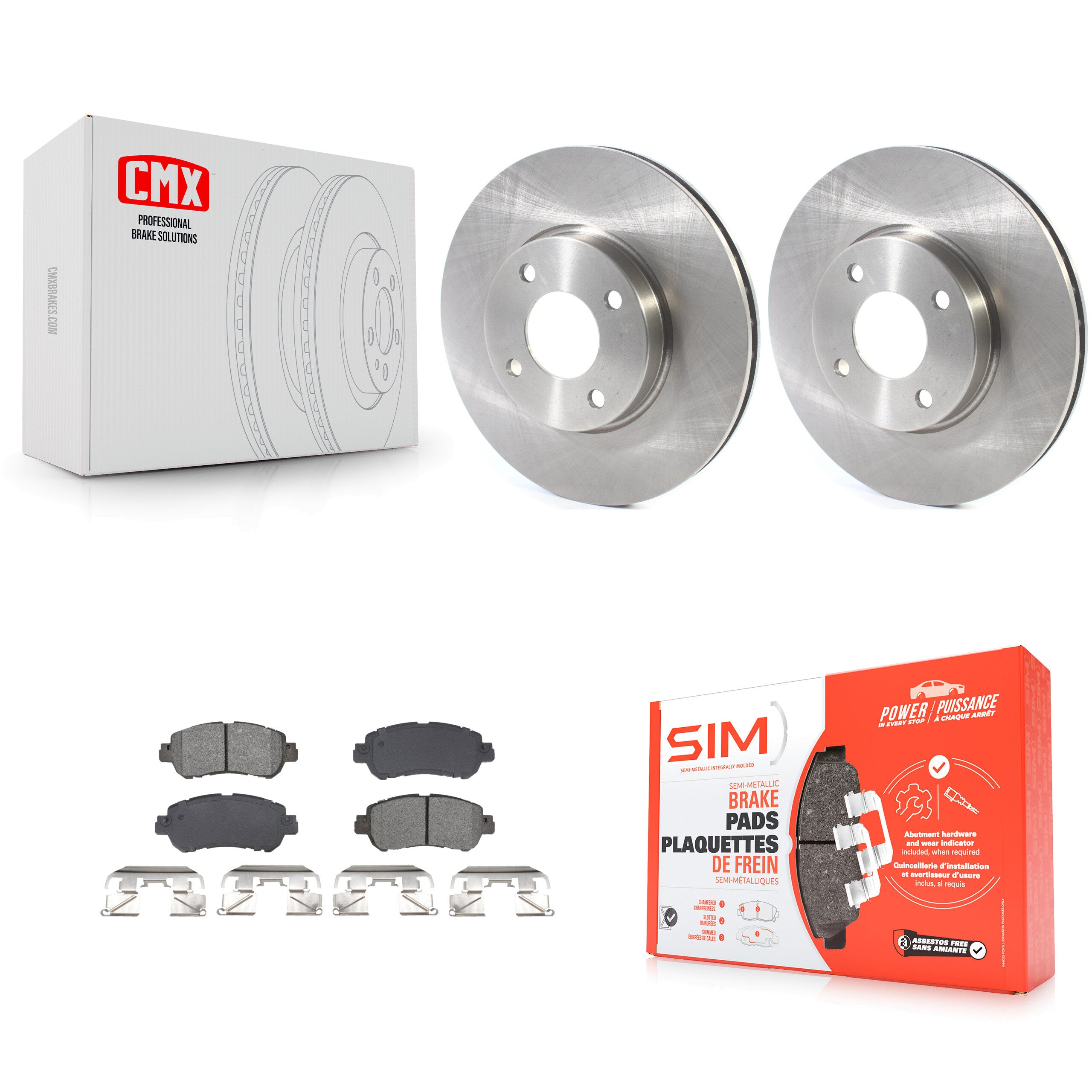Front Disc Brake Rotors And Semi-Metallic Pads Kit For Nissan Kicks Versa K8S-104000